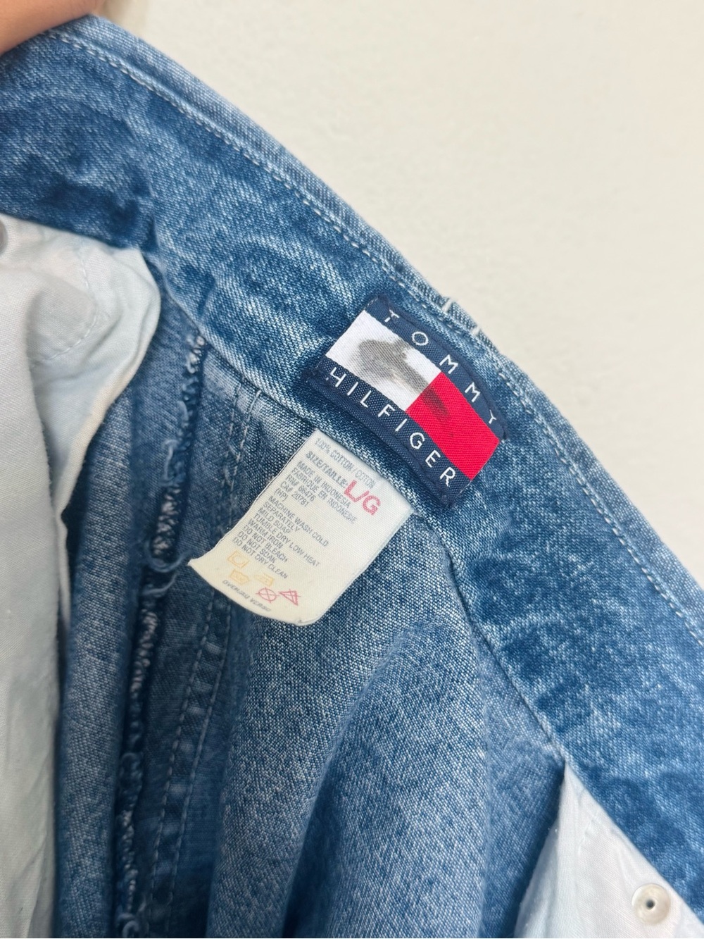 Tommy Hilfiger Blue Denim Overalls with Branded Straps - Picture 11 of 11